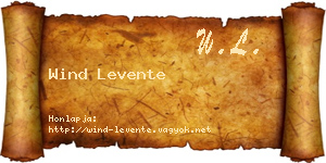 Wind Levente névjegykártya